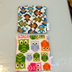 Pair of adorable sandwich lunch cotton bags Snack Happens Itzi Ritzy